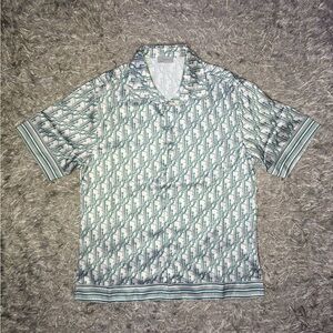 Dior Green and White Casual Button Down Shirt